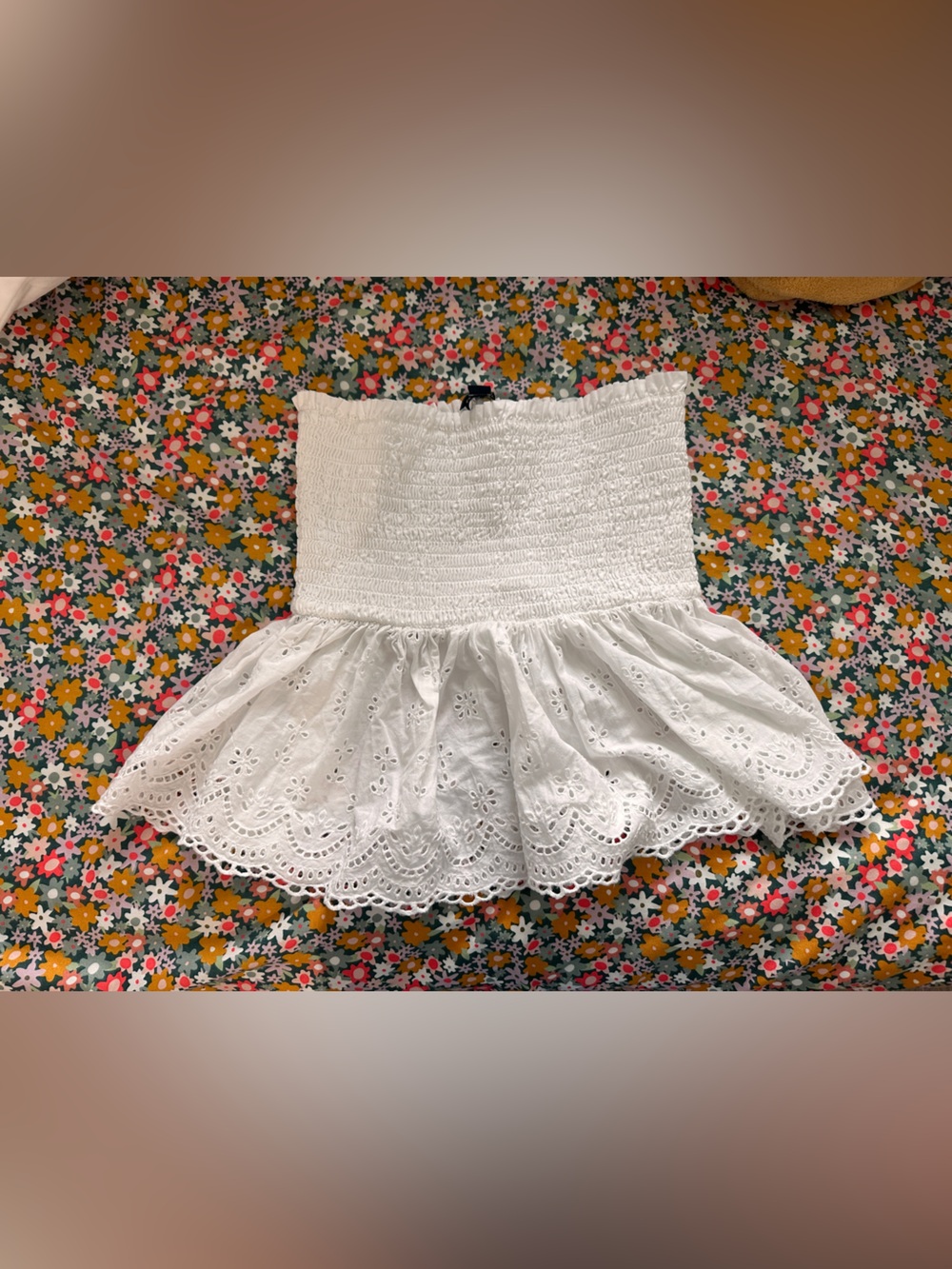 American Eagle Outfitters White Eyelet Tube Top Size Large
